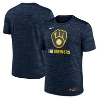 T-shirt Nike bleu marine Milwaukee Brewers Authentic Collection Velocity Performance pour homme