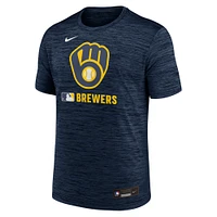 T-shirt Nike bleu marine Milwaukee Brewers Authentic Collection Velocity Performance pour homme