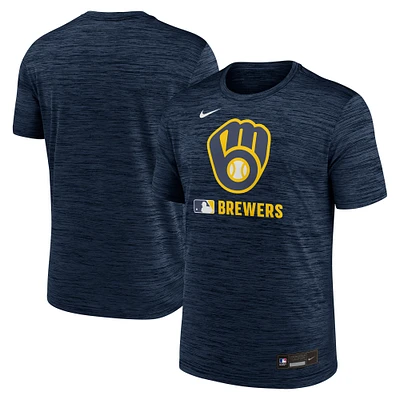 T-shirt Nike bleu marine Milwaukee Brewers Authentic Collection Velocity Performance pour homme