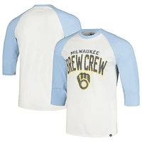 T-shirt à manches 3/4 crème '47 Milwaukee Brewers City Connect Crescent Franklin Raglan pour hommes