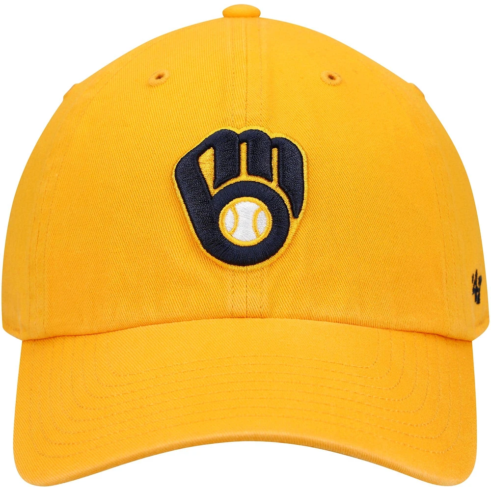 Casquette réglable '47 Gold Milwaukee Brewers Clean Up pour homme