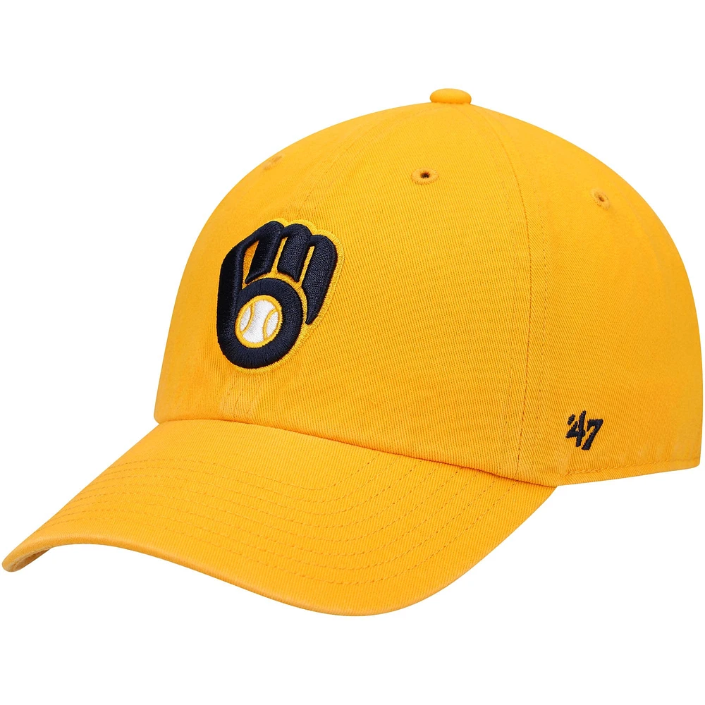 Casquette réglable '47 Gold Milwaukee Brewers Clean Up pour homme