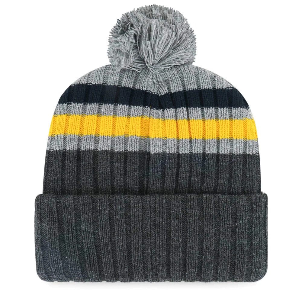 Bonnet en tricot à revers pile '47 Milwaukee Brewers gris pour hommes avec pompon