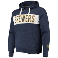 Men's '47 Heathered Navy Milwaukee Brewers Team Pullover Hoodie