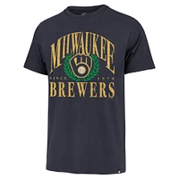 Men's '47 Navy Milwaukee Brewers Pitchout Franklin T-Shirt