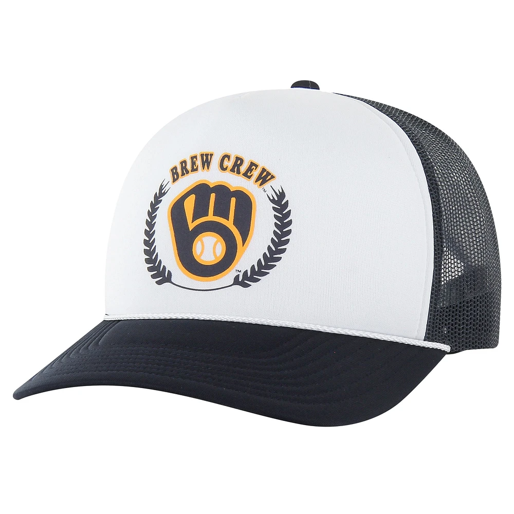 Casquette réglable de camionneur en mousse rétro région des Milwaukee Brewers '47 bleu marine pour hommes