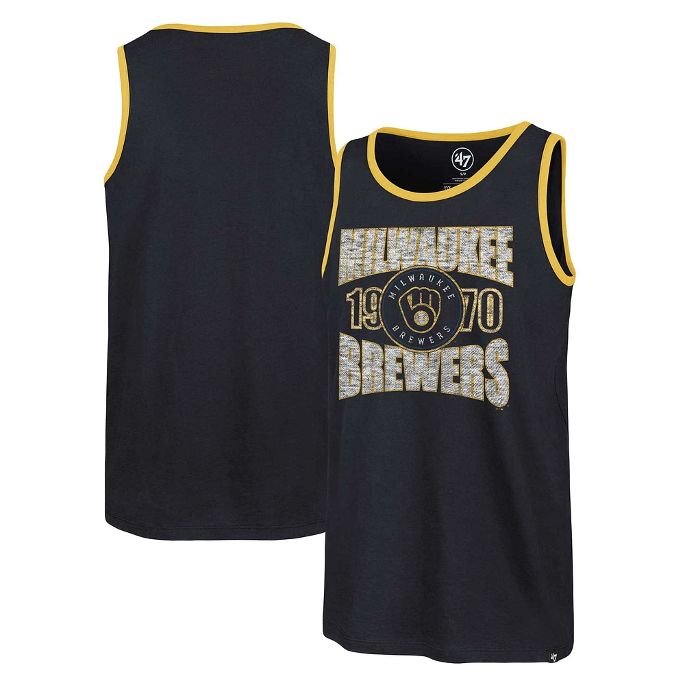 Men's '47 Navy Milwaukee Brewers Upload Franklin Tank Top