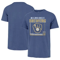 T-shirt Borderline Franklin pour homme '47 Royal Milwaukee Brewers Cooperstown Collection