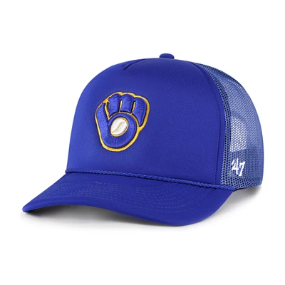 Men's '47 Royal Milwaukee Brewers Foam Logo Trucker Adjustable Hat