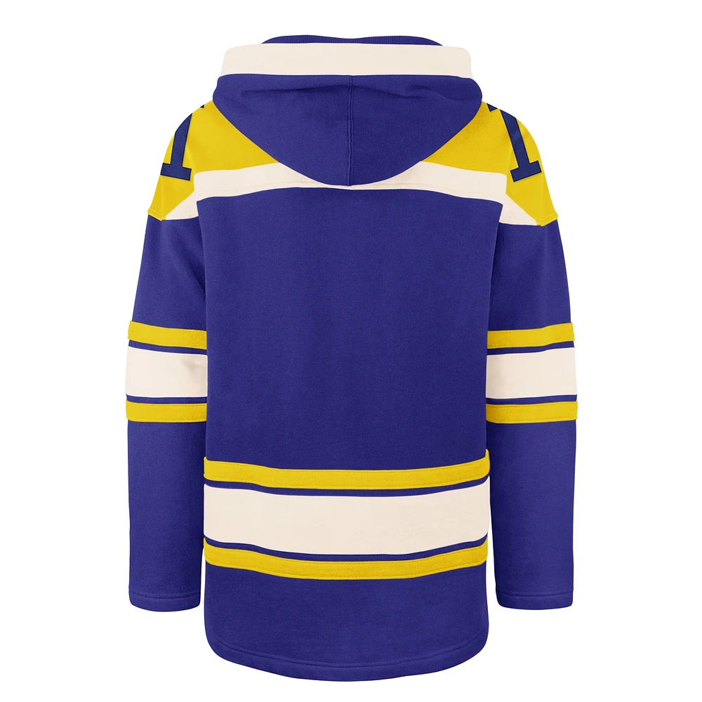 Men's '47 Royal Milwaukee Brewers Superior Lacer Pullover Hoodie