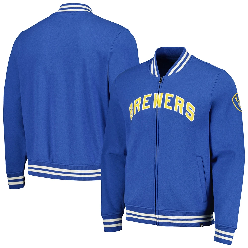 Men's '47 Royal Milwaukee Brewers Wax Pack Pro Camden Full-Zip Track Jacket