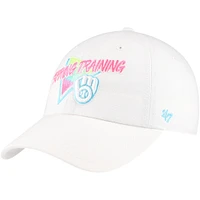 Men's '47 White Milwaukee Brewers 2024 Spring Training Vapor Wave Clean Up Adjustable Hat