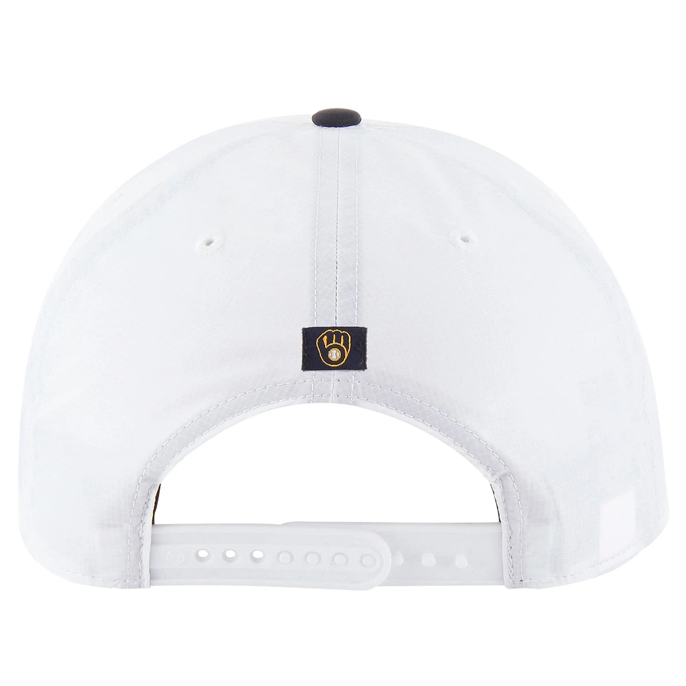 Casquette ajustable blanche '47 pour homme des Milwaukee Brewers Lineman Hitch