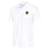 Men's Antigua White Milwaukee Brewers Apex Polo