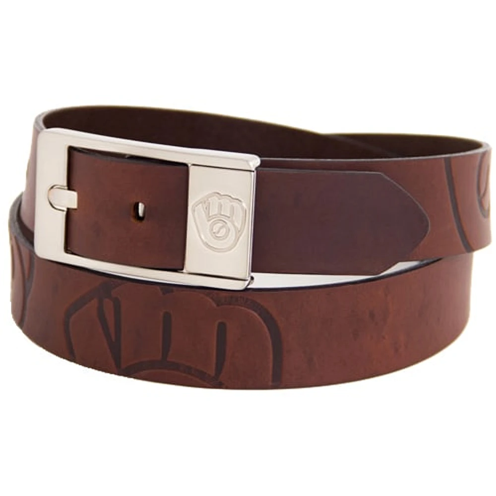 Ceinture homme marron Milwaukee Brewers Brandish en cuir