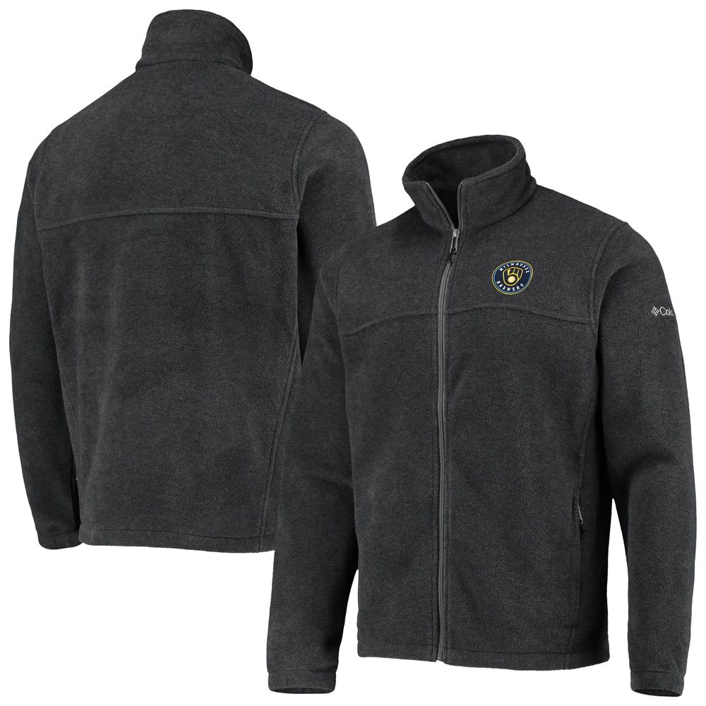 Men's Columbia Charcoal Milwaukee Brewers Full-Zip Flanker Jacket