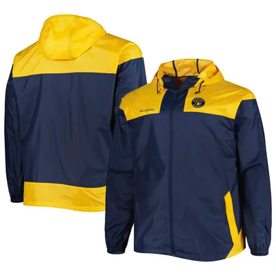 Men's Columbia Navy Milwaukee Brewers Flash Forward Challenger Omni-Shade Full-Zip Windbreaker