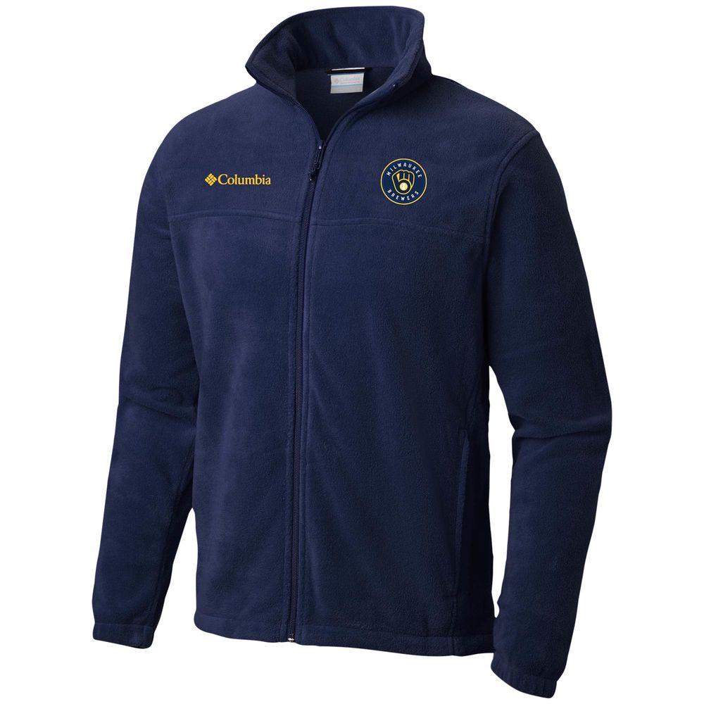 Men's Columbia Navy Milwaukee Brewers Steens Mountain Full-Zip Jacket