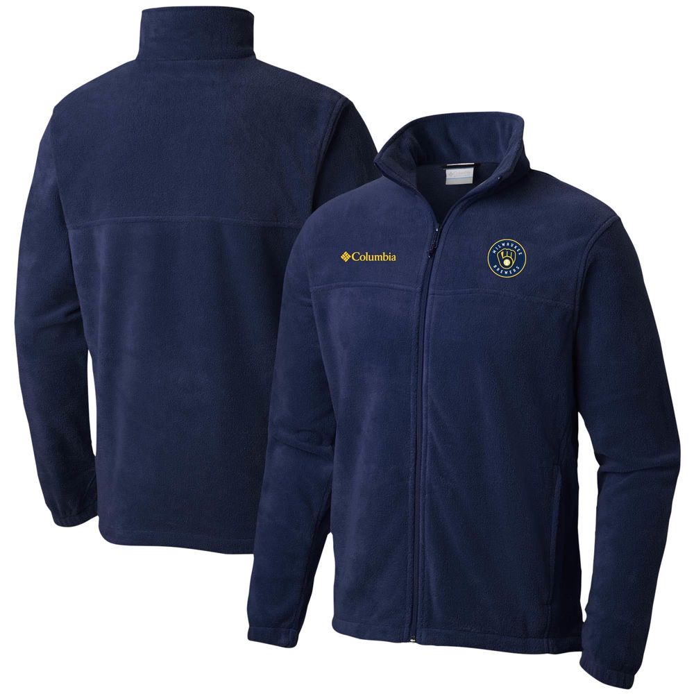 Men's Columbia Navy Milwaukee Brewers Steens Mountain Full-Zip Jacket