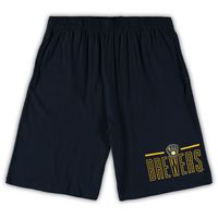 Men's Concepts Sport Heathered Gray/Navy Milwaukee Brewers Big & Tall T-Shirt Shorts Sleep Set