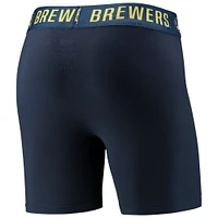 Men's Concepts Sport Navy/Gold Milwaukee Brewers Two-Pack Flagship Boxer Briefs Set