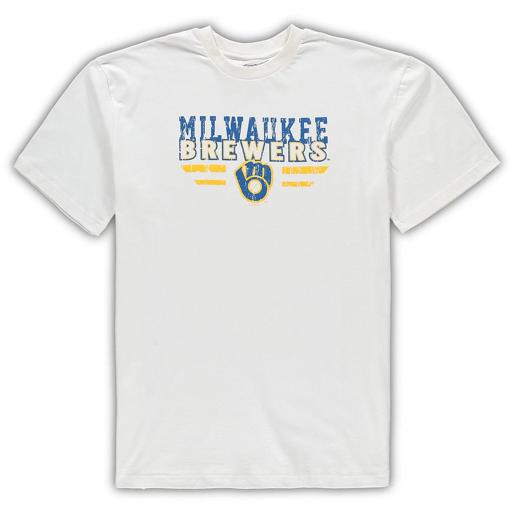 Men's Concepts Sport White/Royal Milwaukee Brewers Big & Tall Pinstripe Sleep Set
