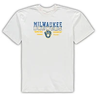 Men's Concepts Sport White/Royal Milwaukee Brewers Big & Tall Pinstripe Sleep Set