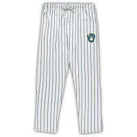 Men's Concepts Sport White/Royal Milwaukee Brewers Big & Tall Pinstripe Sleep Set