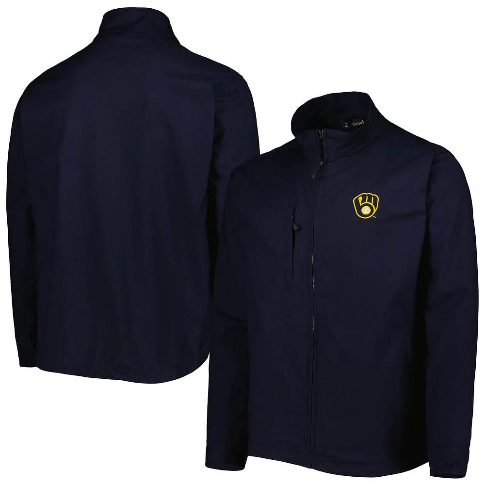 Veste Dunbrooke Navy Milwaukee Brewers Journey pour homme avec fermeture éclair intégrale