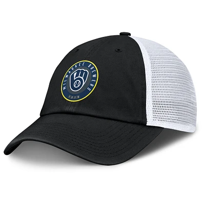 Men's Fanatics Black/White Milwaukee Brewers Averies Adjustable Hat