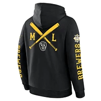 Sweat à capuche en polaire Big City Legacy des Milwaukee Brewers pour homme, noir, Fanatics