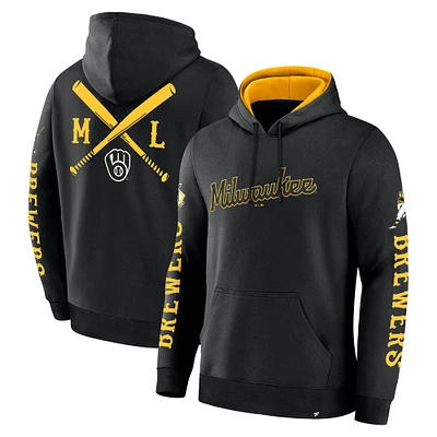 Sweat à capuche en polaire Big City Legacy des Milwaukee Brewers pour homme, noir, Fanatics