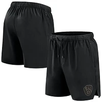 Short tissé noir Milwaukee Brewers Front Office Fanatics pour hommes