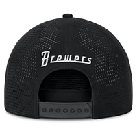 Casquette ajustable Fanatics noire pour homme avec logo signature des Milwaukee Brewers