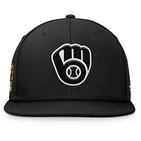 Men's Fanatics Black Milwaukee Brewers Walk-Off Bullpen Snapback Hat