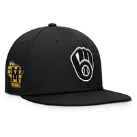 Men's Fanatics Black Milwaukee Brewers Walk-Off Bullpen Snapback Hat