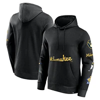 Men's Fanatics Black Milwaukee Brewers Wild Winner Pullover Hoodie