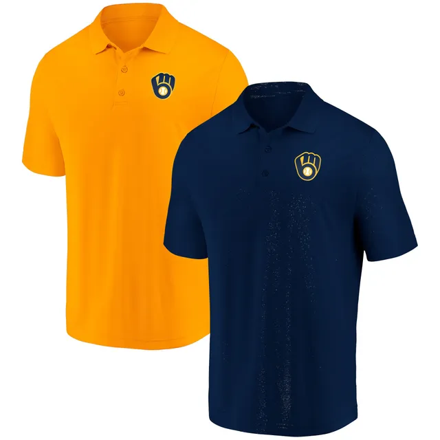 Men's Navy/Charcoal Milwaukee Brewers Big & Tall Two-Pack Polo Set