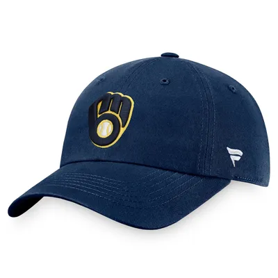 Youth Milwaukee Brewers '47 Navy Team Logo Clean Up Adjustable Hat