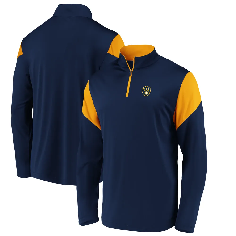 Youth Navy Milwaukee Brewers Primary Team Logo Pullover Hoodie