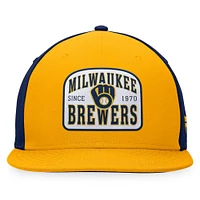 Men's Fanatics Gold/Navy Milwaukee Brewers Cycle Snapback Hat