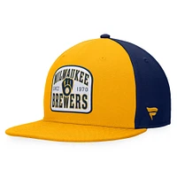 Men's Fanatics Gold/Navy Milwaukee Brewers Cycle Snapback Hat