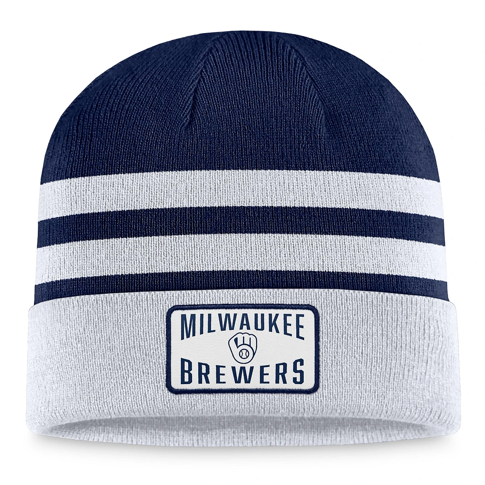 Bonnet en tricot à revers Milwaukee Brewers Fanatics gris pour hommes