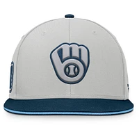 Men's Fanatics Gray Milwaukee Brewers Knuckleball Snapback Hat