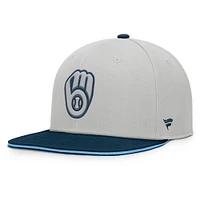 Men's Fanatics Gray Milwaukee Brewers Knuckleball Snapback Hat