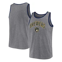 Débardeur primaire Fanatics Heather Grey Milwaukee Brewers pour hommes