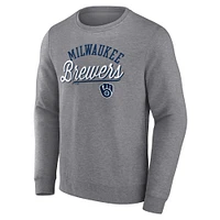 Sweat-shirt pour hommes Fanatics Heather Grey Milwaukee Brewers Simplicity