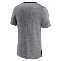 Men's Fanatics Heathered Gray Milwaukee Brewers Iconic Team Element Speckled Ringer T-Shirt