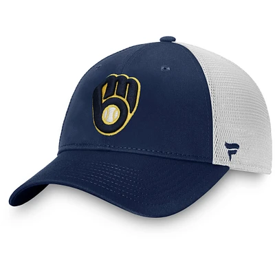 Men's Fanatics Navy/ Milwaukee Brewers Team Core Unstructured Trucker Adjustable Hat