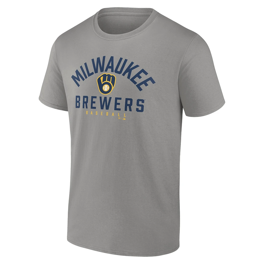 Ensemble combiné de t-shirts Fanatics pour hommes bleu marine/gris Milwaukee Brewers Player Pack